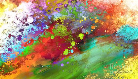 Color Explosion Abstract Art Painting by Ann Powell