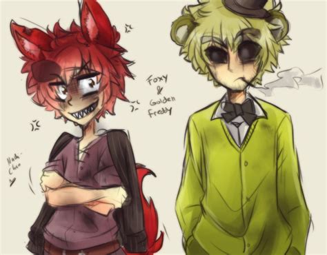 [Doodle] Foxy and Golden Freddy | Freddy, Five nights at freddy's, Foxy