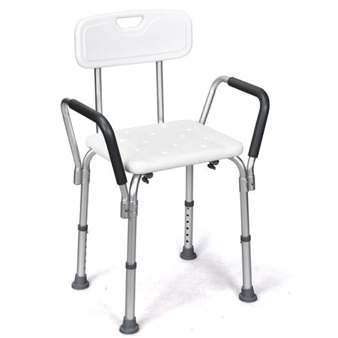 Costway Shower Bath Chair 6 Adjustable Height Bathtub Stool w/Removable ...