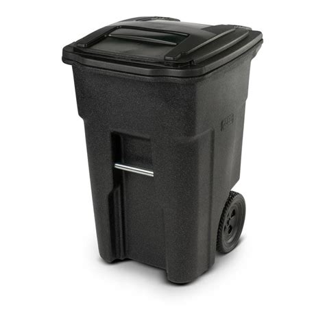 Toter 48-Gallon Blackstone Plastic Outdoor Wheeled Trash Can with Lid ...