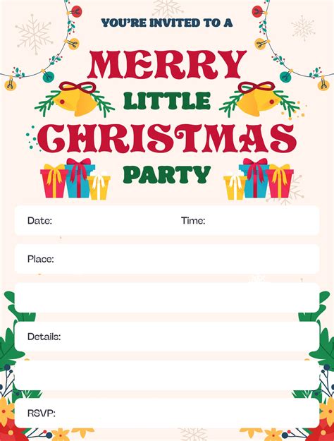 Christmas Party Invitation Templates Free Printable Doctemplates ...