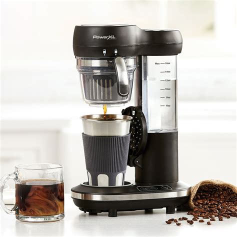 PowerXL Grind & Go Coffee Maker, Automatic Single-Serve Coffee Machine ...