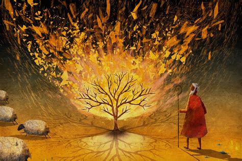 Moses And The Burning Bush Painting at PaintingValley.com | Explore ...