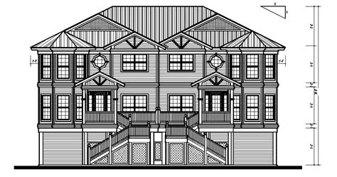 Simple roof house front elevation 2d cad drawing - Cadbull