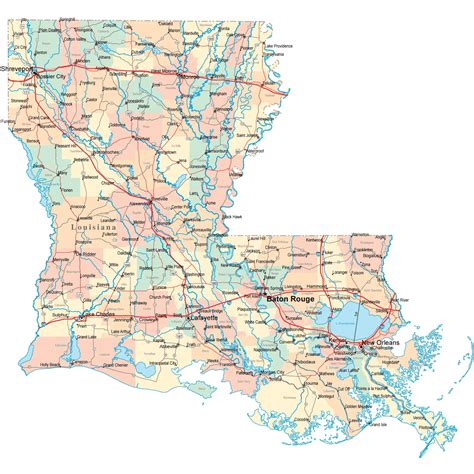 Louisiana Road Map - LA Road Map - Louisiana Highway Map