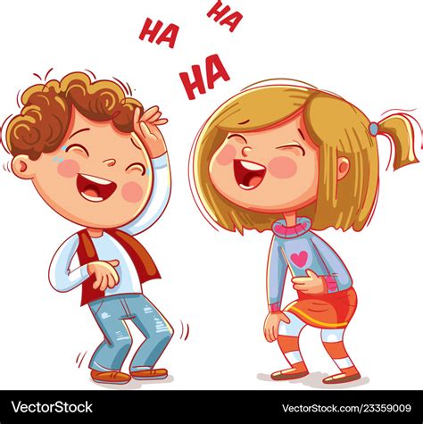 Children laugh fun funny cartoon character Vector Image