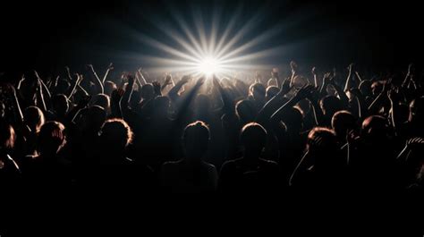 Premium AI Image | Crowd of audience during a concert with silhouette