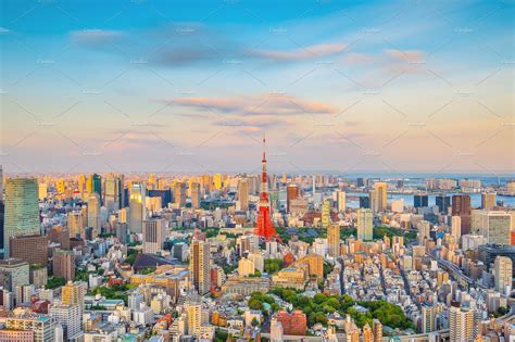 Tokyo skyline with Tokyo Tower in J | High-Quality Architecture Stock ...