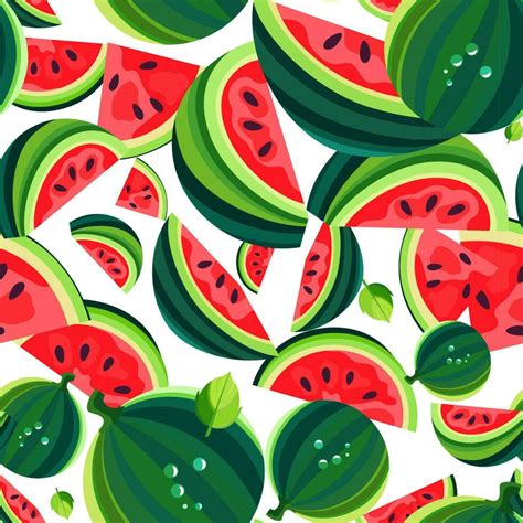 Watermelon Seamless Pattern. Vector Illustration 23484229 Vector Art at ...