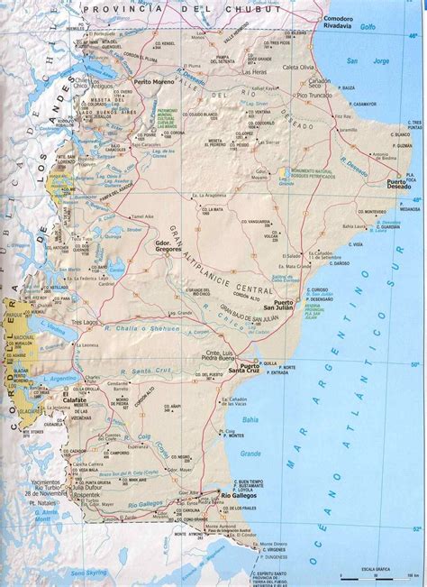 Santa Cruz Province Map, Argentina