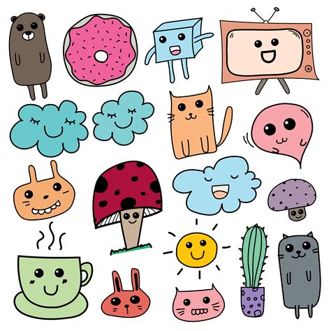 Kawaii Doodle For Kids. Hand Drawn Vector Illustration. 583953 Vector ...