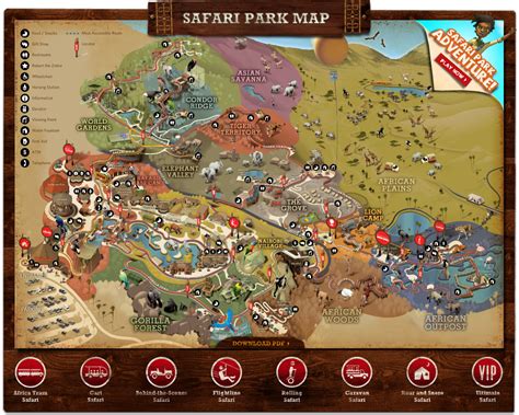 Mapa del Parque Safari en el Zoológico de San Diego | San Diego Zoo ...