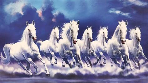 seven horses painting ,horse painting vastu ,7 running horses ,running ...