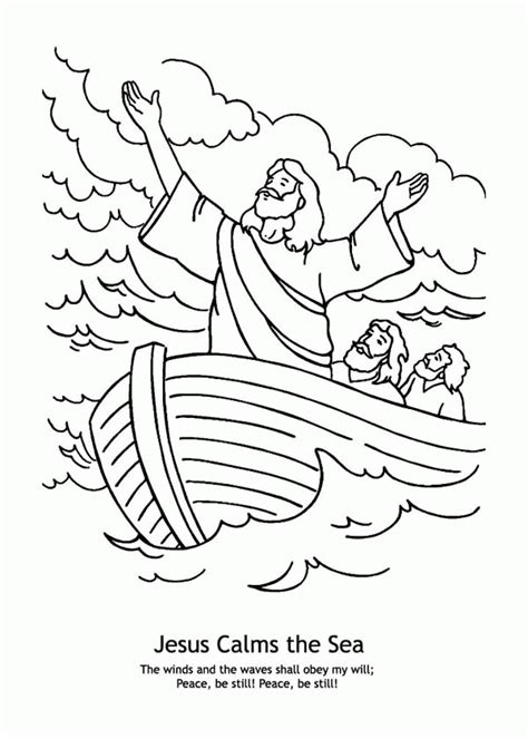 Printable Jesus Calms The Storm Coloring Page Clip Art Library | Images ...