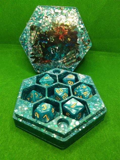 DND Dice with Custom Dice Box Set full set | Etsy