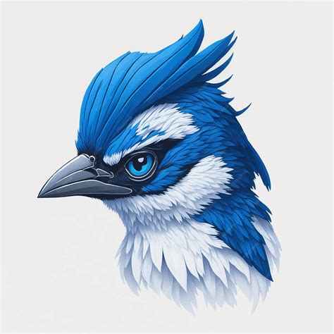 Premium Vector | Blue jay bird head vector illustration