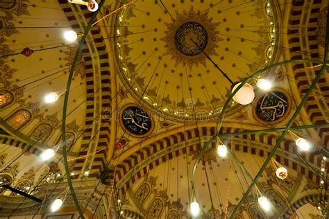 Beautiful Dome Interior Design of Turkish Mosque. Islamic and Middle ...