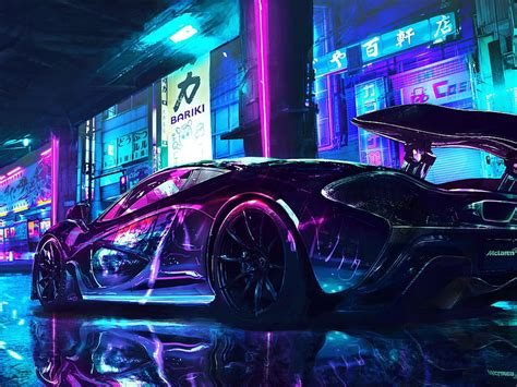 Cyberpunk , McLaren, Supercars, Neon art, Cars, Neon Sport Car HD ...