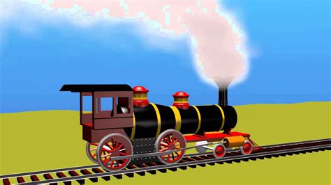 3D animated steam locomotive in blender - YouTube