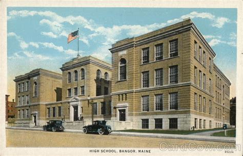 High School Bangor, ME Postcard