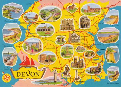 Devon Antique Maps, Old Maps of Devon, Vintage Maps of Devon, UK