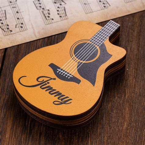 Customized Wooden Guitar Picks with Storage Case, Engraved Holder Box ...