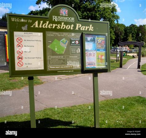 Aldershot Park Signage Stock Photo - Alamy