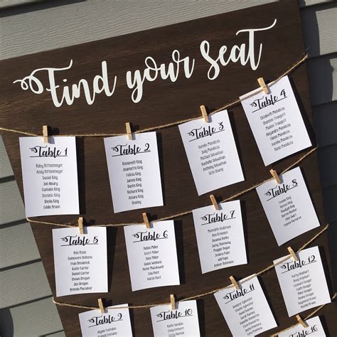 Wedding Seating Chart Find Your Seat Please Be Seated Find - Etsy ...