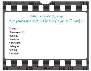 Cinematography Terms Project by The Literature Cabin | TPT