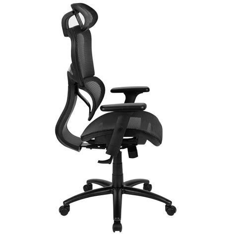 Mesh Office Chair with 2-to-1 Synchro-Tilt, Adjustable Pivot Arms in Black