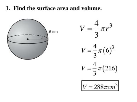 Sphere Surface Area Calculation Worksheet