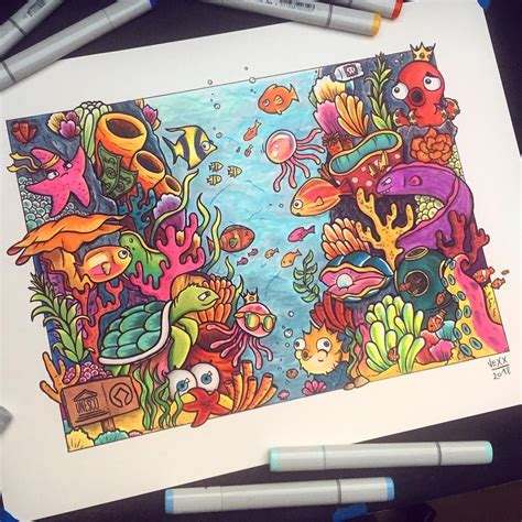 Another finished drawing! This time it’s underwater themed @unesco ...