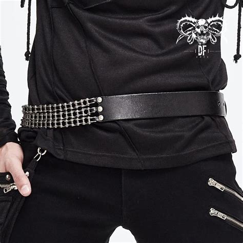 'Regenerate' Punk Metal and Leather Belt | Rock style clothing, Mens ...