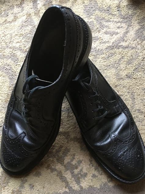 Vintage Men's Nunn-Bush Black Wingtip Oxfords Size 9 1/2