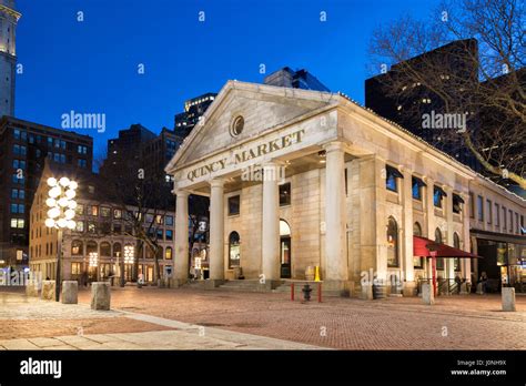 Quincy Market at Night Stock Photo - Alamy