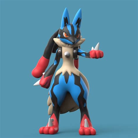 Mega Lucario Figure - Etsy