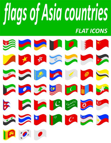 flags of asia countries flat icons vector illustration 490173 Vector ...