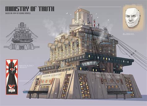 A design I made for the Ministry of Truth, from 1984 : conceptart