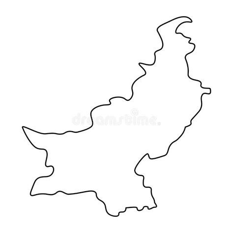 Pakistan Map Outline Vector Illustration Stock Vector - Illustration of ...