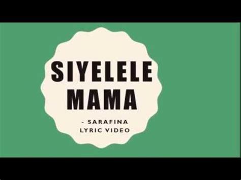 SIYELELE MAMA-VIDEO ET LYRICS. AFRICAN MUSIC [SARAFINA] | Burns, Poetry ...