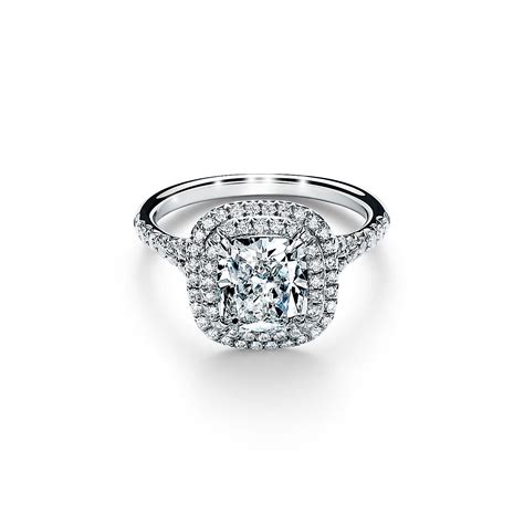 Tiffany Soleste cushion-cut engagement ring with a diamond band in ...