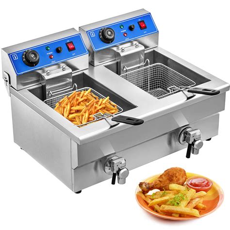 ReaseJoy 20L Commercial Electric Countertop Stainless Steel Deep Fryer ...