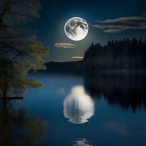 Premium AI Image | A full moon night view