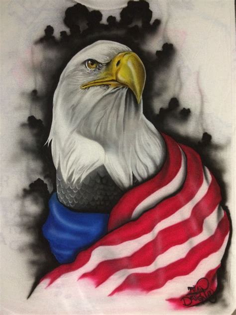 Bald Eagle Airbrushed on a T-shirt | Eagle painting, Eagle drawing ...