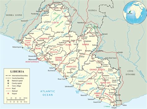 Map of Liberia - Travel Africa