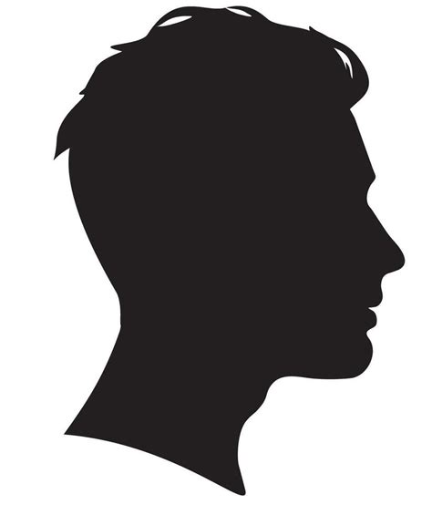 Male profile silhouette. SIlhouette of a head. A man s head in profile ...