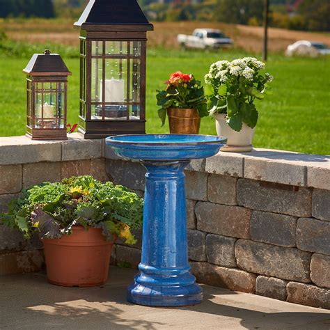 Solar Powered Bird Bath Fountain | Gorgeous Blue Solar Fountain