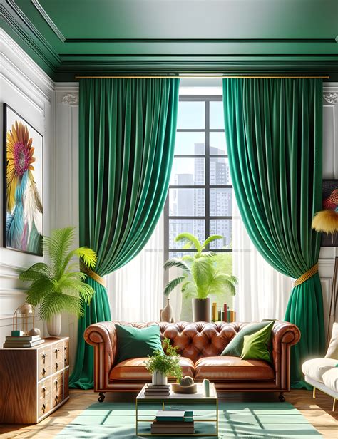 18 Living Room Ideas with Green Curtains