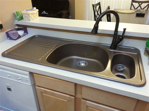 Corstone Kitchen Sink with attached Drainboard in Cinnabar | Kitchen ...