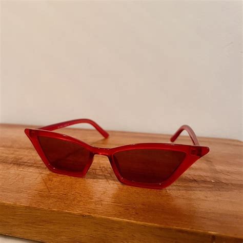 Red Cat Eye Sunglasses - Depop